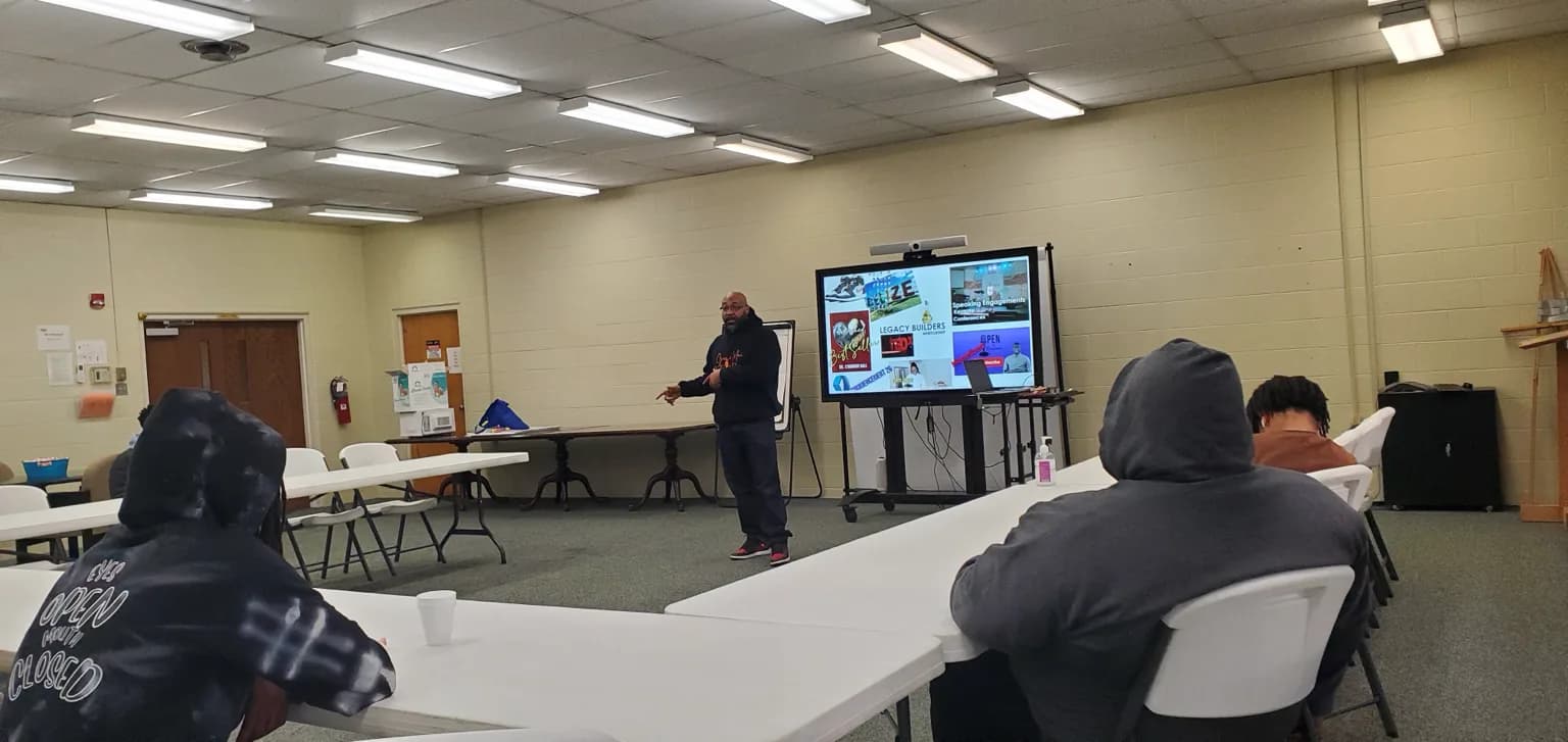 Young men engage TAM facilitator in what turned out to be an interactive session.